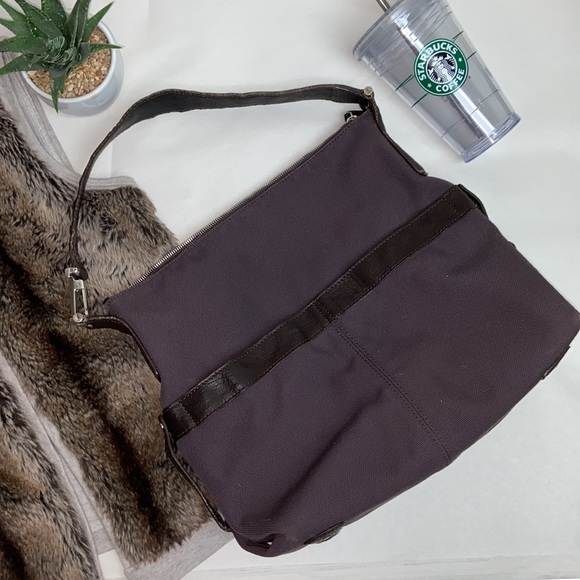 Tod’s leather and fabric purse bag - pockets and chrome hardware “T” - Picture 1 of 13